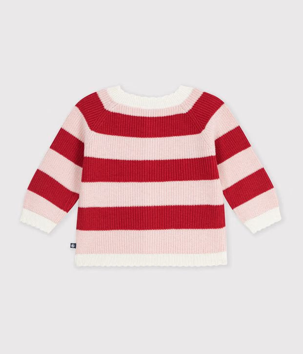 Petit Bateau - Cardigan bébé en coton à rayures