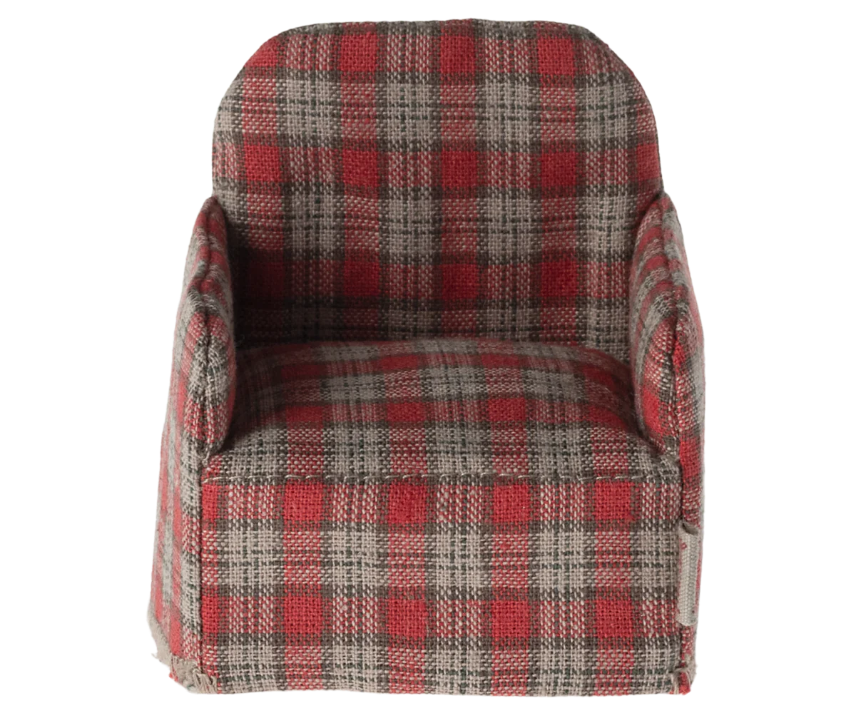 Maileg - Chaise, souris - damier rouge