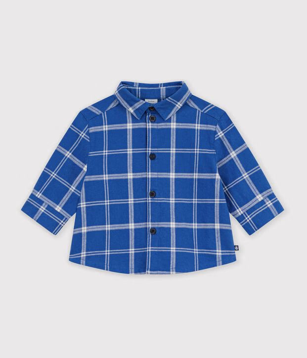 Petit Bateau - Chemise bébé en flanelle à carreaux