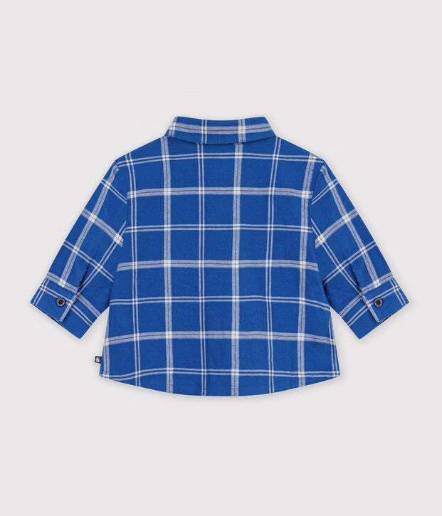 Petit Bateau - Chemise bébé en flanelle à carreaux
