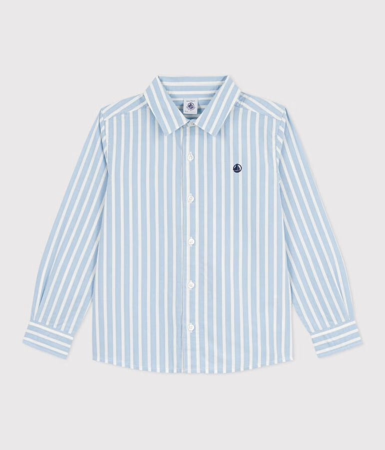 Petit Bateau - Children's long-sleeved stripy cotton shirt