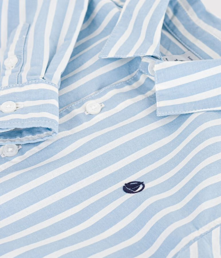 Petit Bateau - Children's long-sleeved stripy cotton shirt