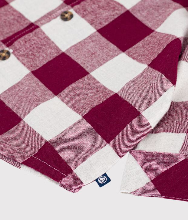 Petit Bateau - Chemise bébé en flanelle à carreaux