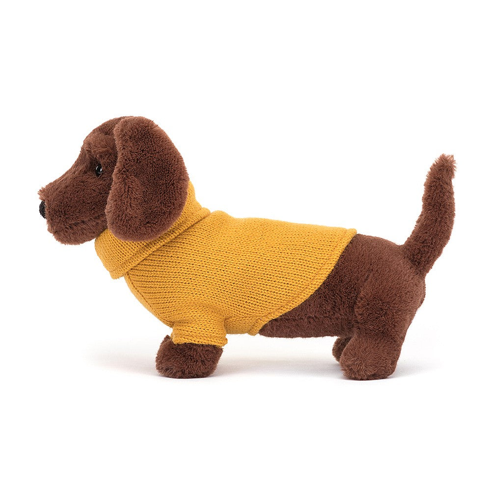 Jellycat - Sausage Dog with Yellow Sweater