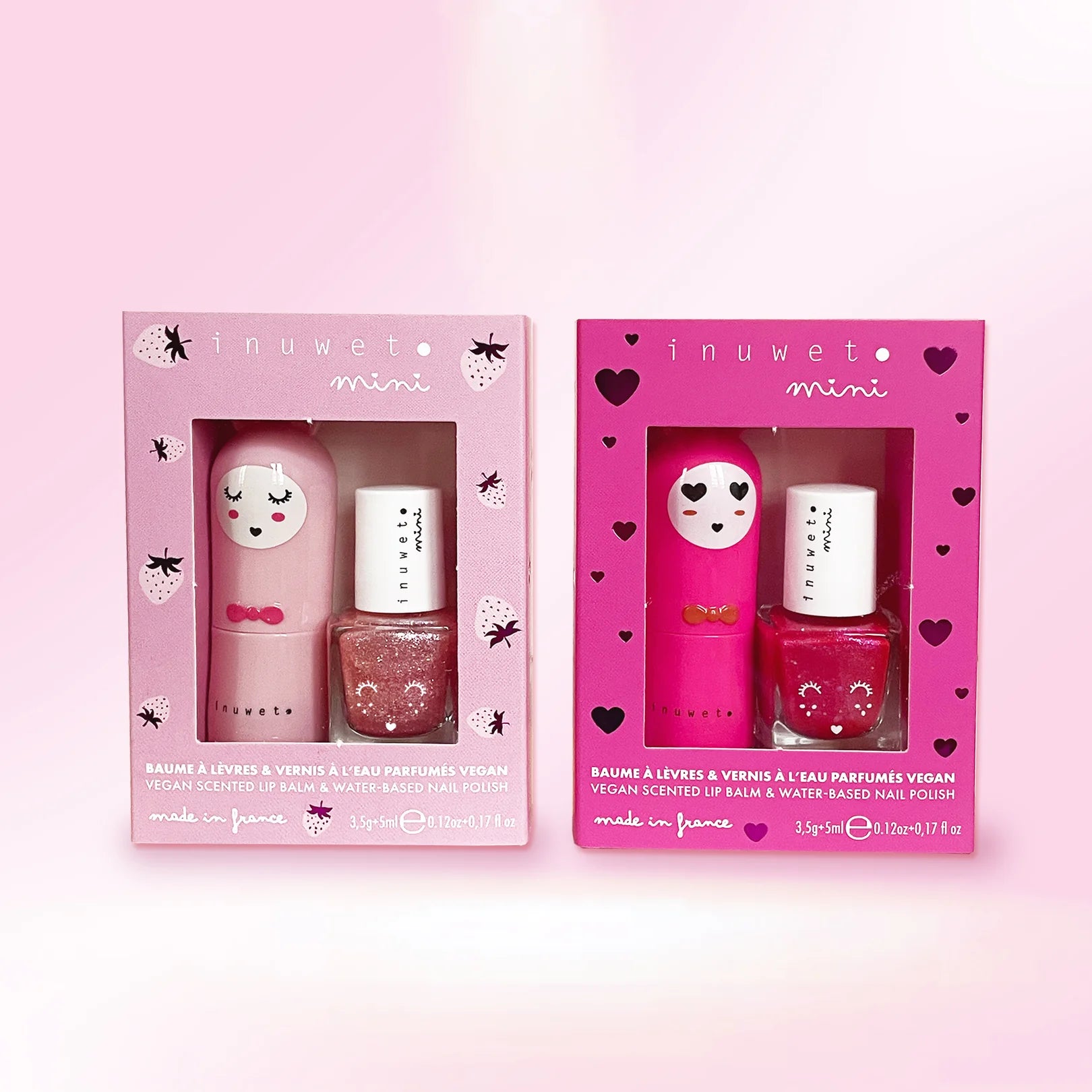Blush - Coffret Rose duo baume à lèvres et vernis à l'eau - Fraise