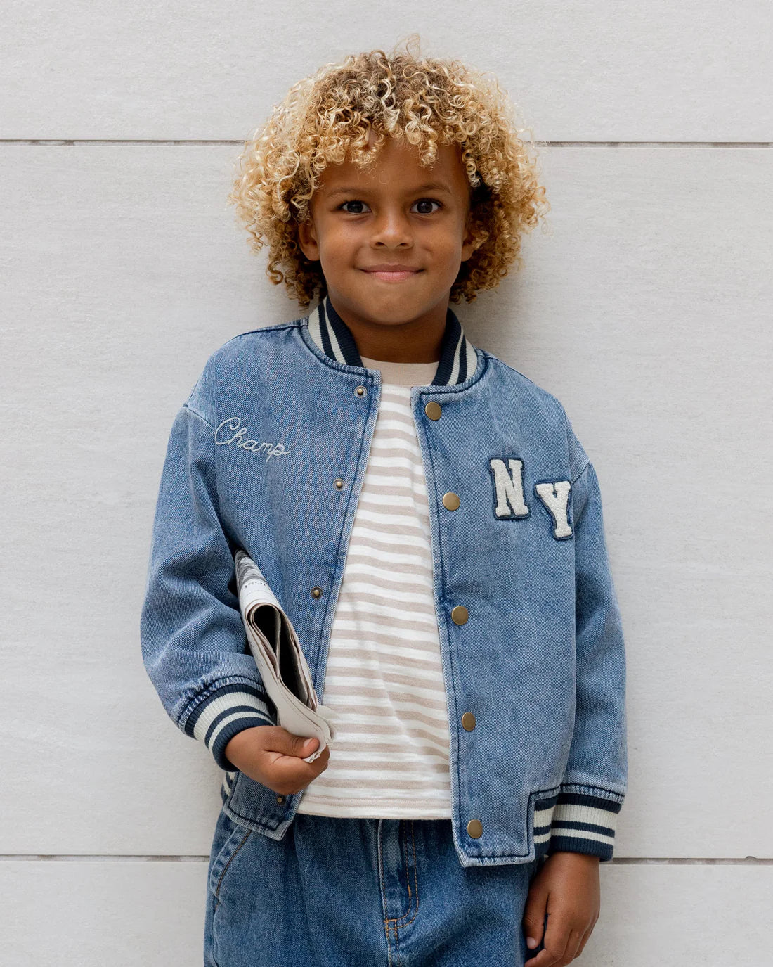 Rylee + Cru - Varsity Denim Jacket