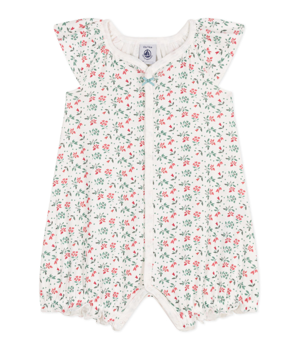 Petit Bateau – Combishort Bébé Coton Col Cœurs Rayé, Qualité Iconique Française Depuis 1893