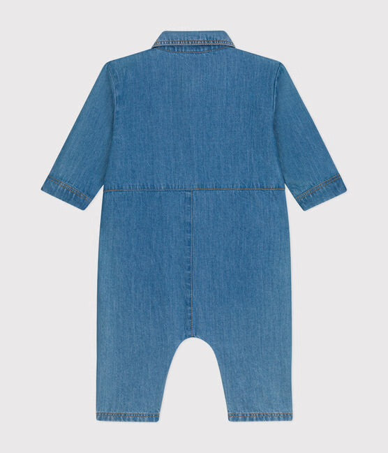 Petit Bateau - Combinaison Longue Denim (Bébé)