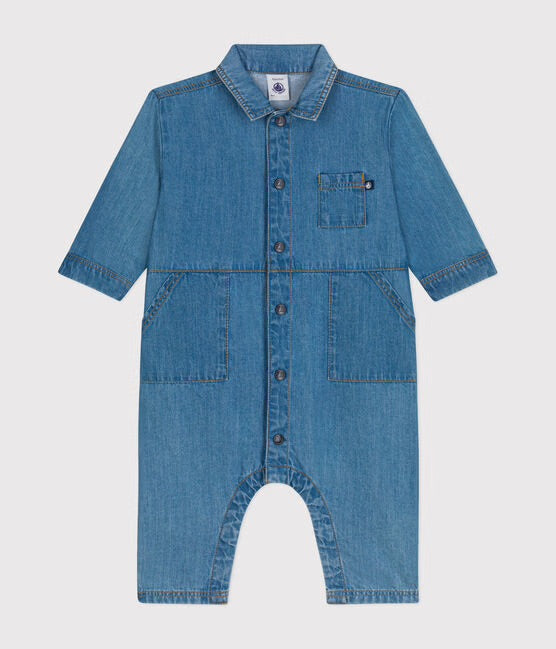 Petit Bateau - Combinaison Longue Denim (Bébé)