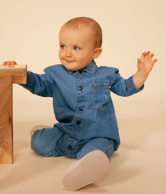 Petit Bateau - Combinaison Longue Denim (Bébé)