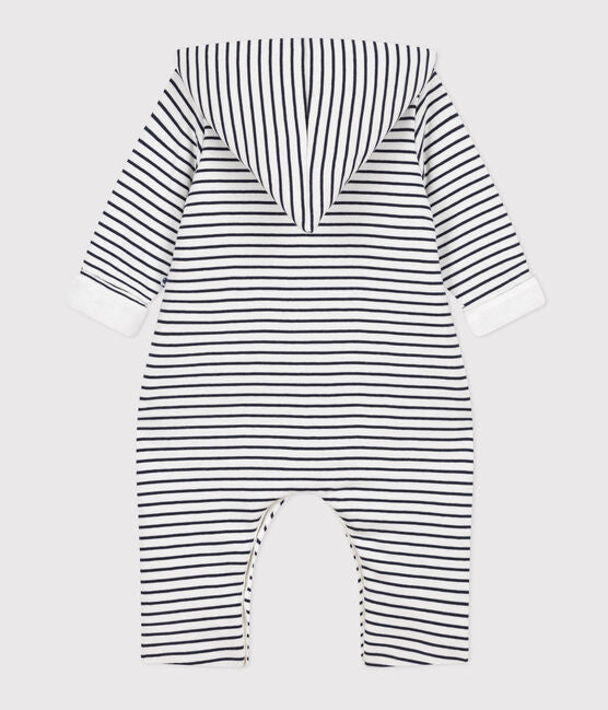 Petit Bateau - Combinaison à Capuche Longue Rayée