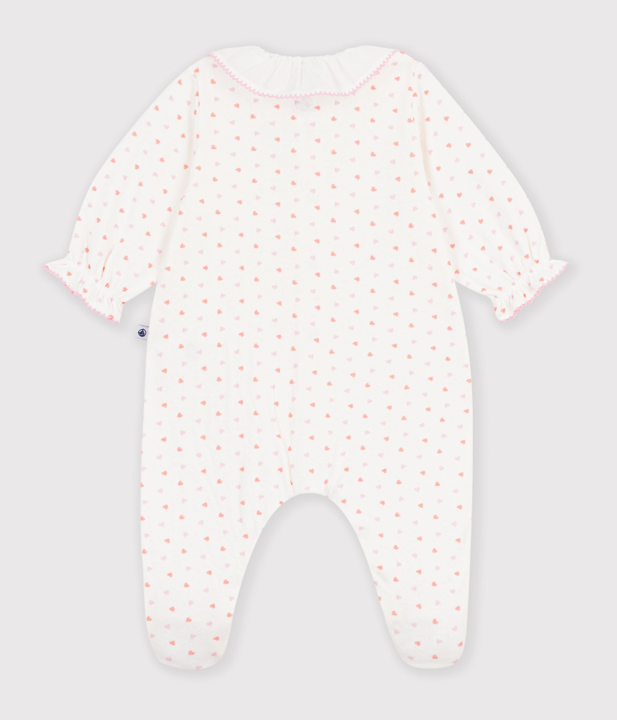 Petit Bateau - Pyjama bébé en tubique imprimé à cœurs