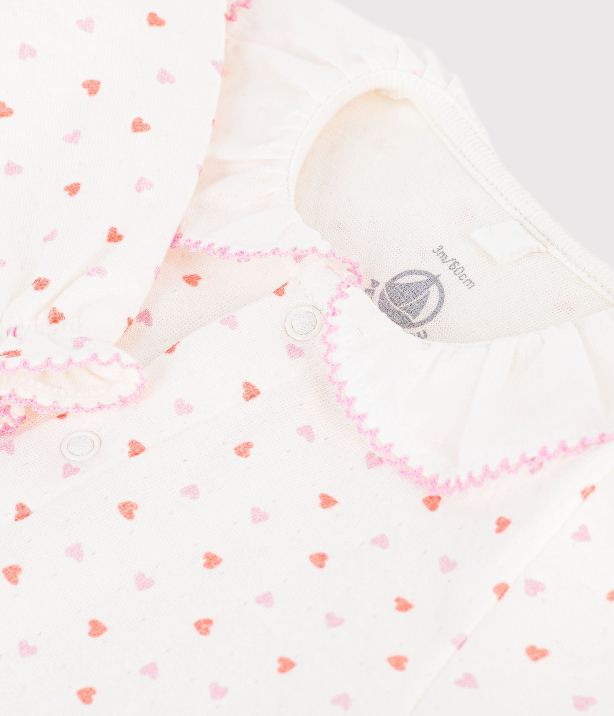 Petit Bateau - Pyjama bébé en tubique imprimé à cœurs
