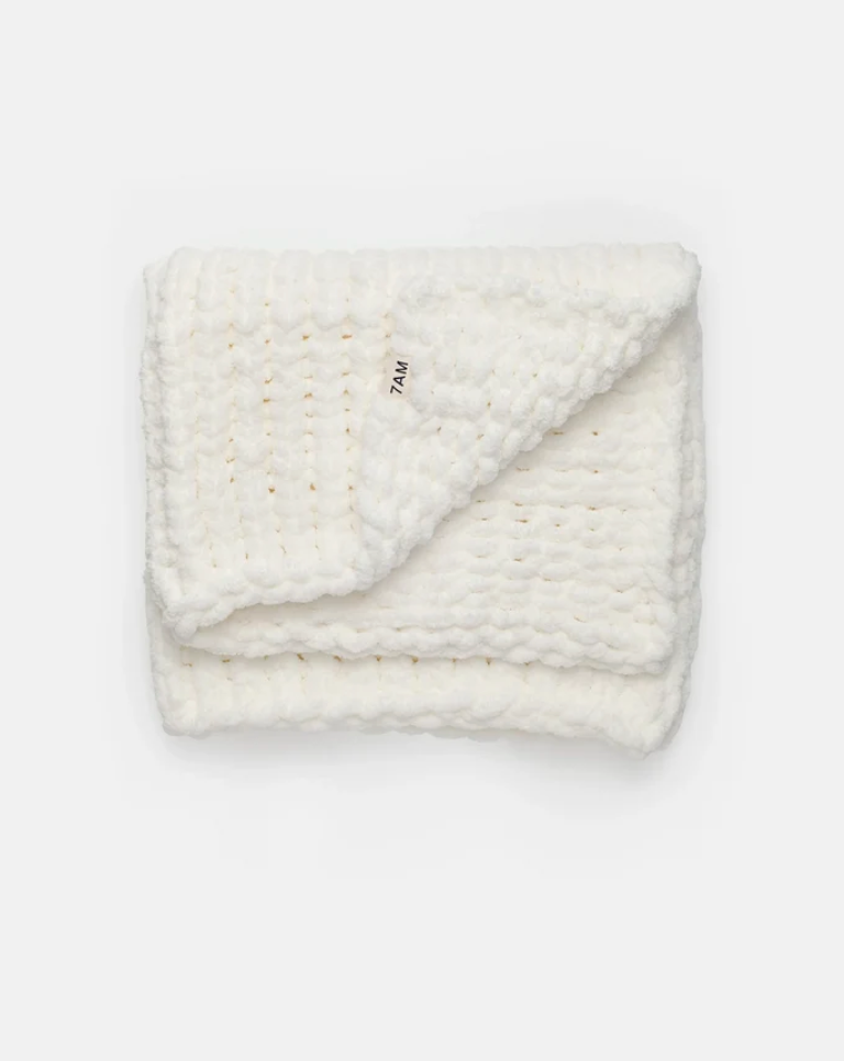 7 AM - Hand-Knitted Chenille Throw