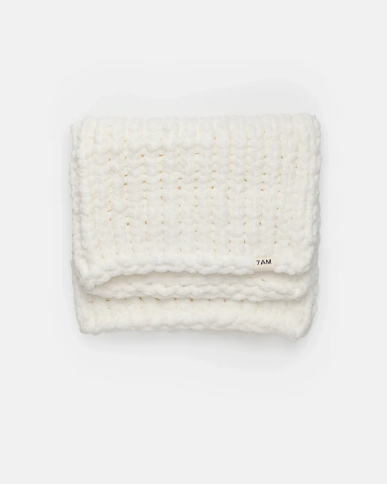 7 AM - Hand-Knitted Chenille Throw