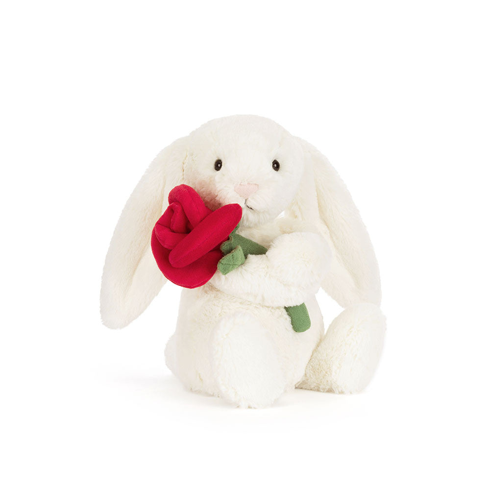 Jellycat - Lapin Crème avec Rose