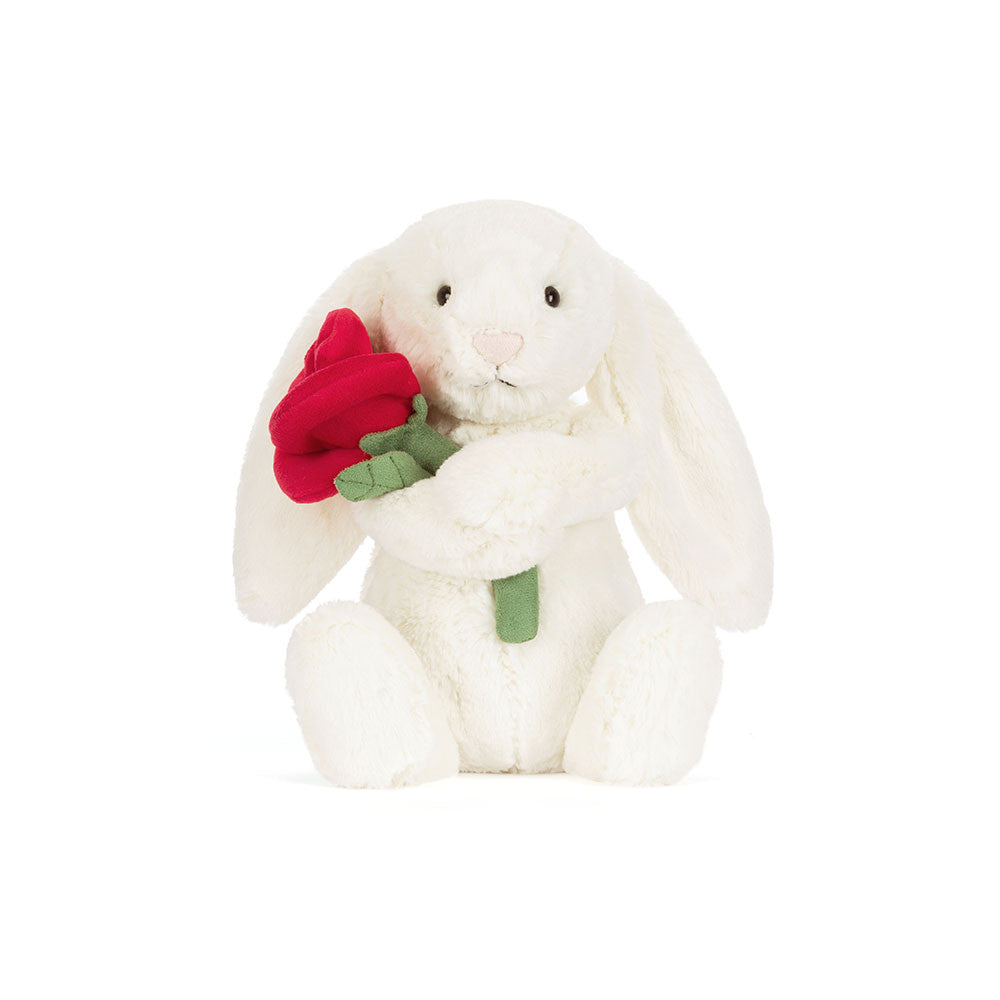 Jellycat - Lapin Crème avec Rose
