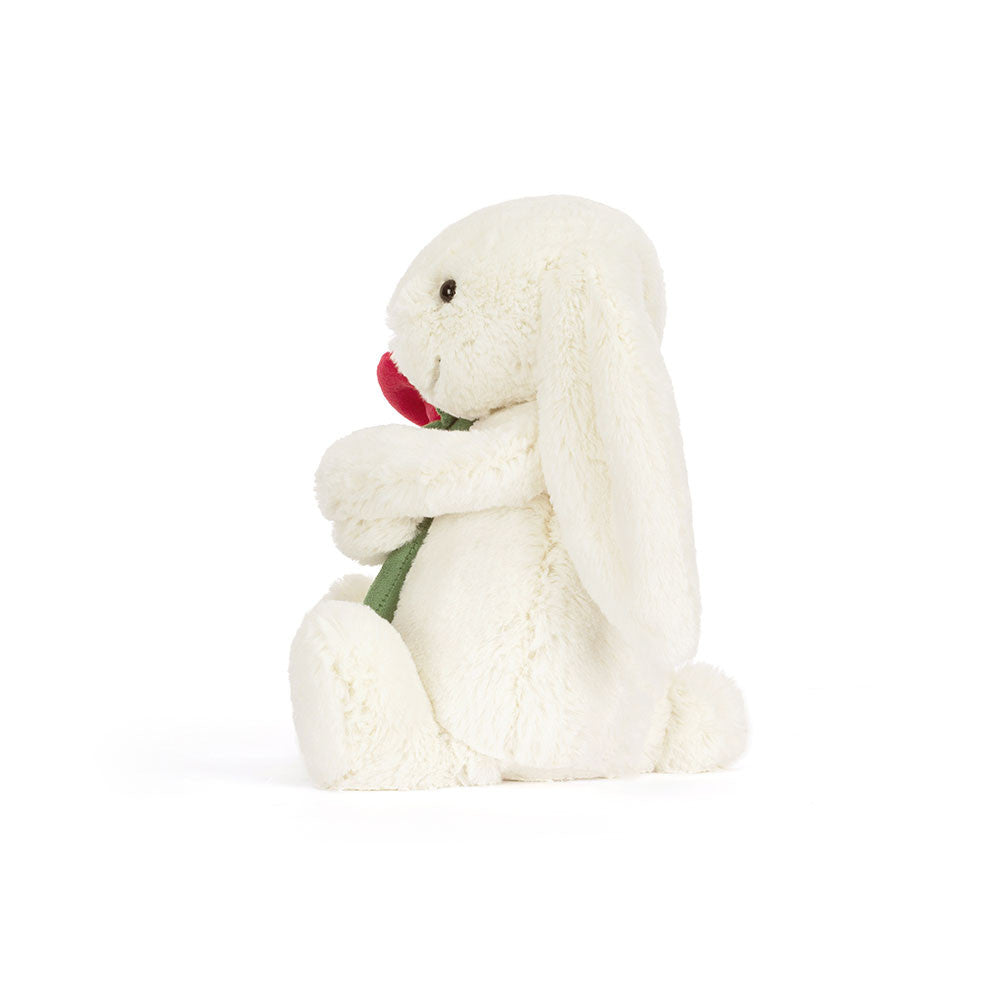 Jellycat - Lapin Crème avec Rose