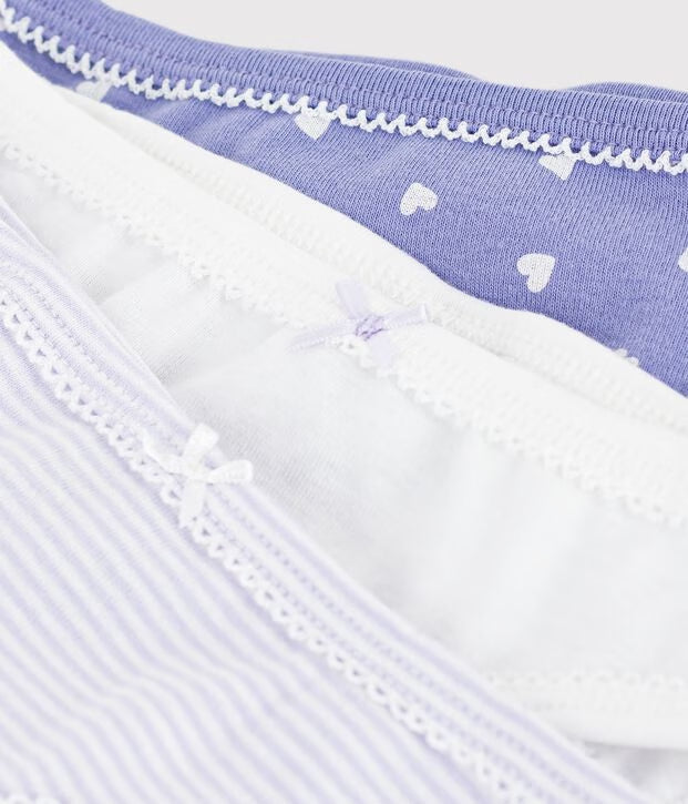Petit Bateau - Kids' Cotton Briefs with Hearts Multipack