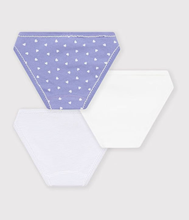 Petit Bateau - Kids' Cotton Briefs with Hearts Multipack