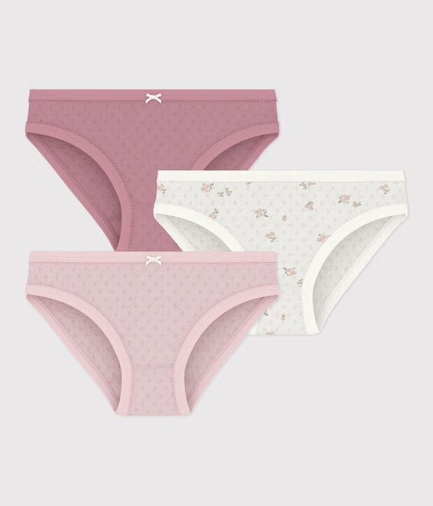 Petit Bateau - Lot de culottes enfant en coton ajouré à fleurs