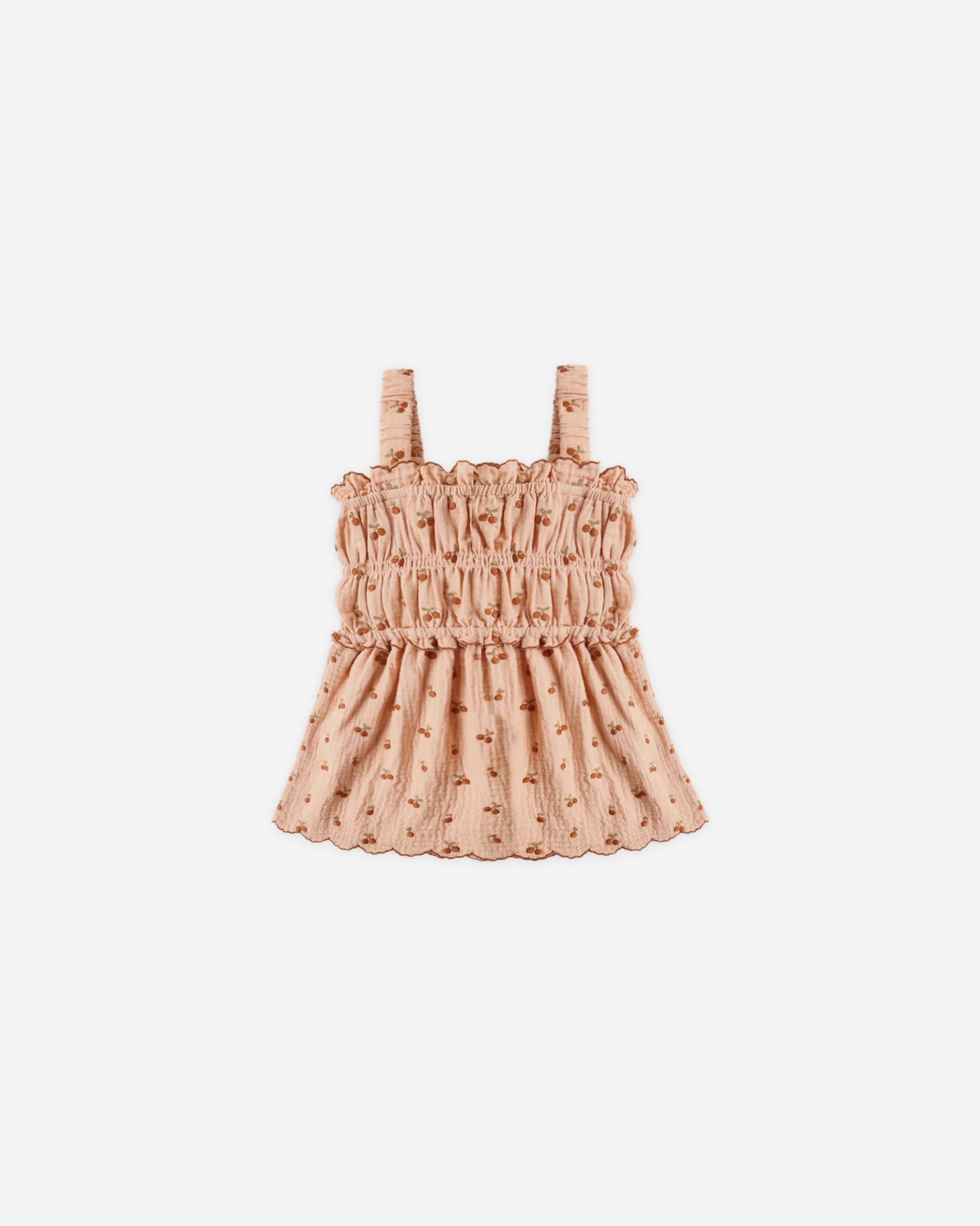 Rylee + Cru - Débardeur Smocké Broderie Cerise