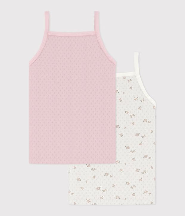 Petit Bateau - Lot de débardeurs enfant en coton ajouré à fleurs