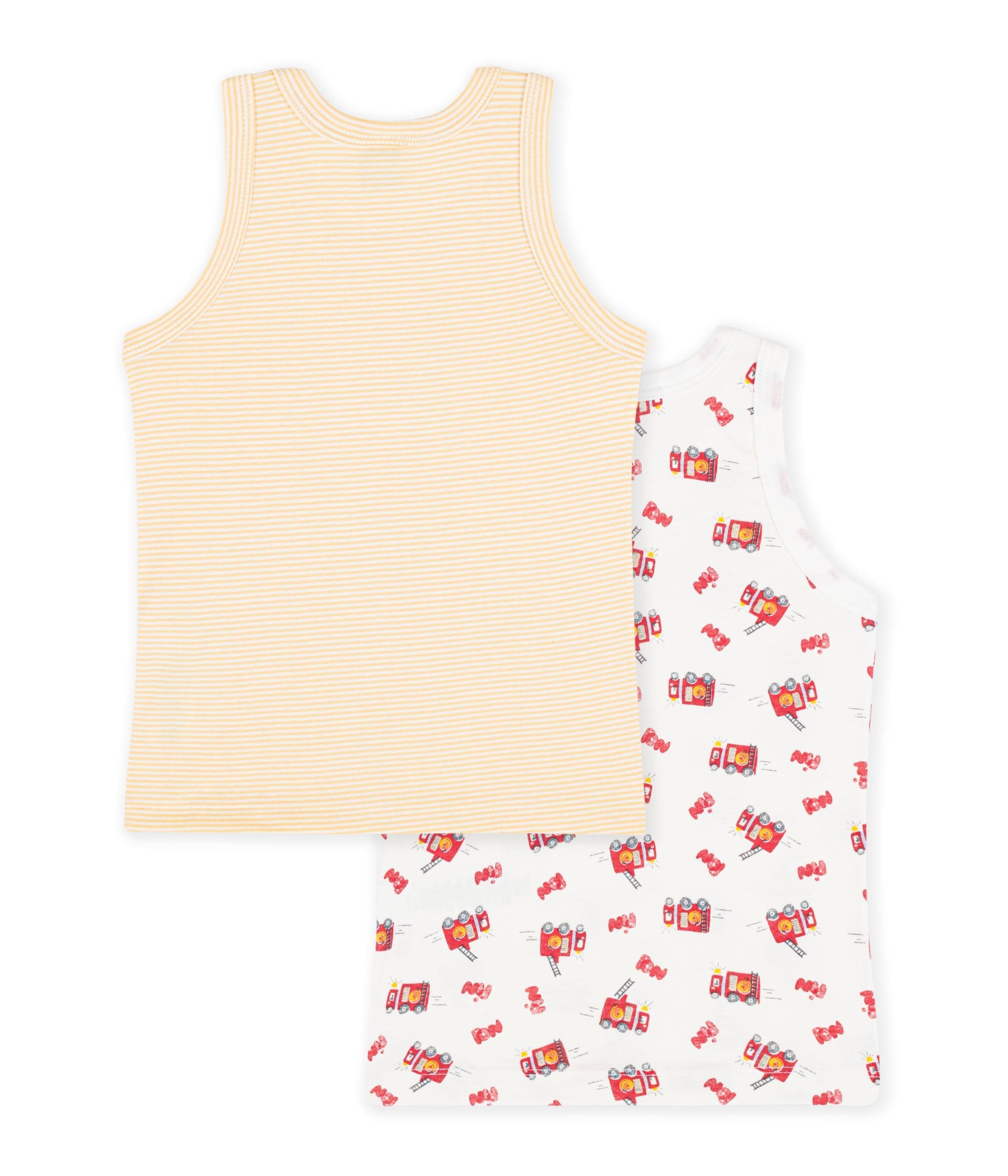 Petit Bateau - Lot de débardeurs enfant en coton imprimé pompier
