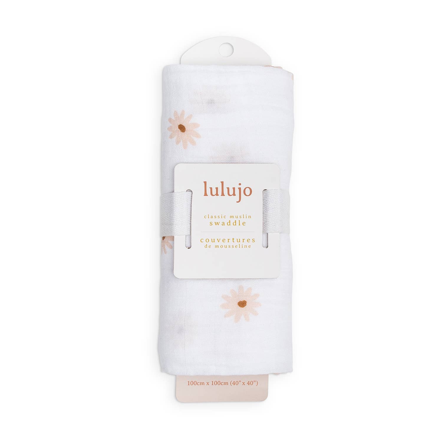 Lulujo - Couverture d'emmaillotage en mousseline de coton - Marguerites