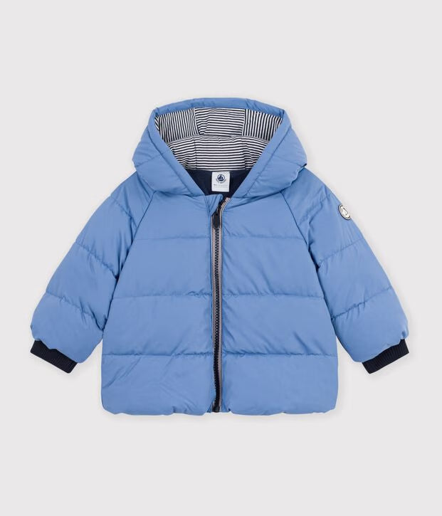 Petit Bateau - Plain polyester baby puffer jacket