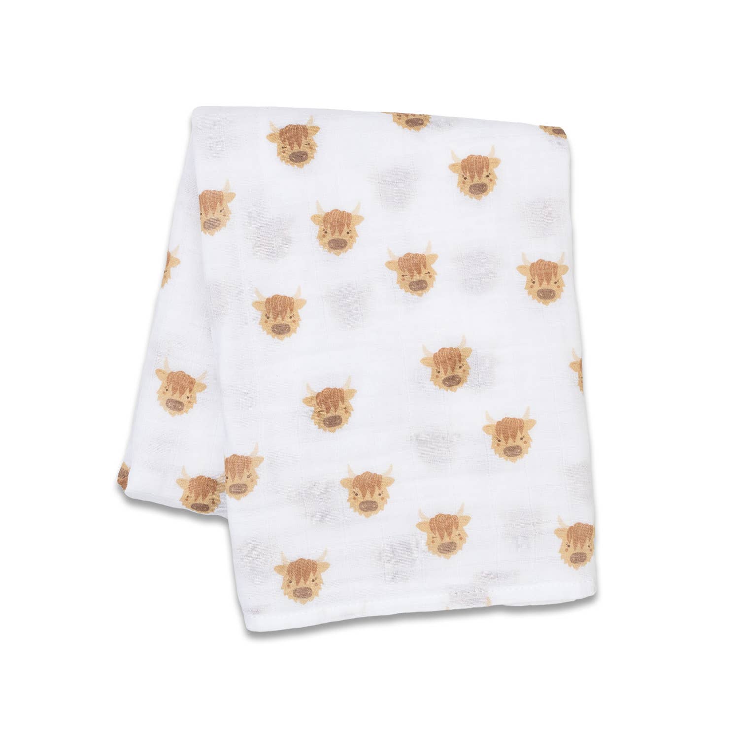Lulujo - Couverture d'emmaillotage en mousseline de coton - Vache Highland