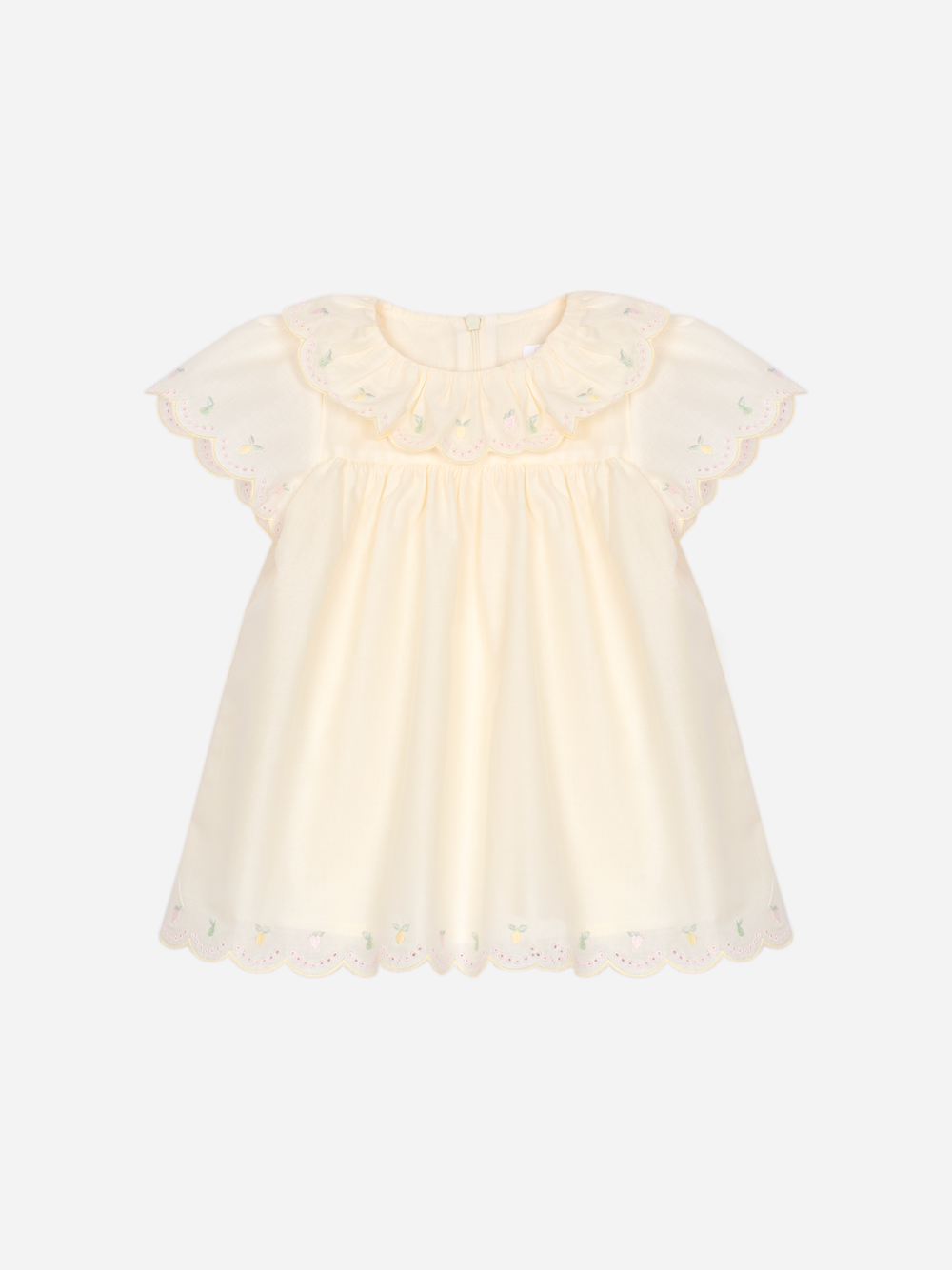 Patachou - Robe élégante jaune ornée de broderies