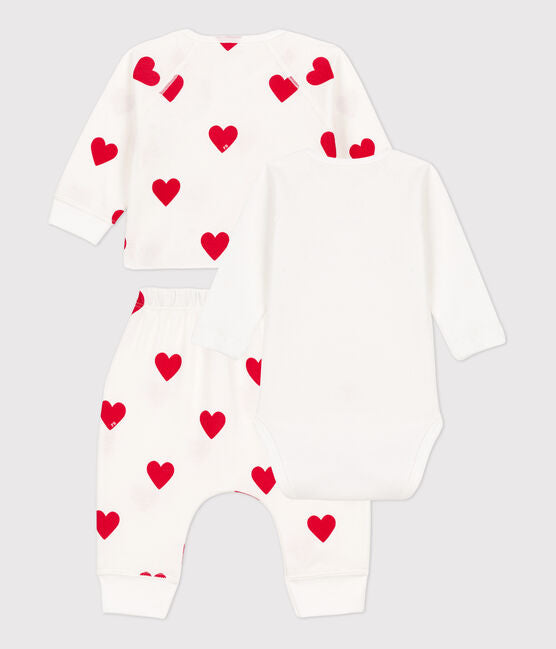 Petit Bateau - 3 Piece Heart Set
