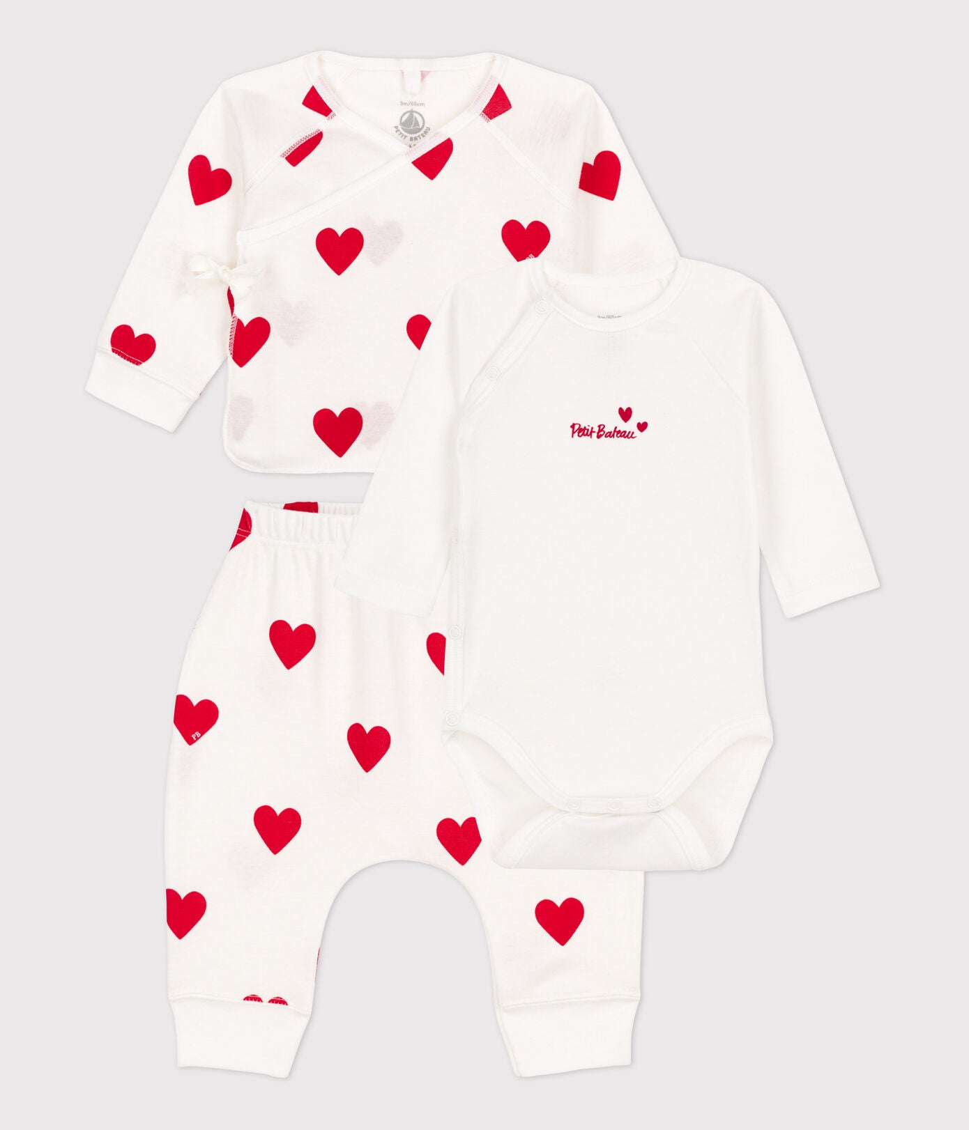 Petit Bateau - 3 Piece Heart Set