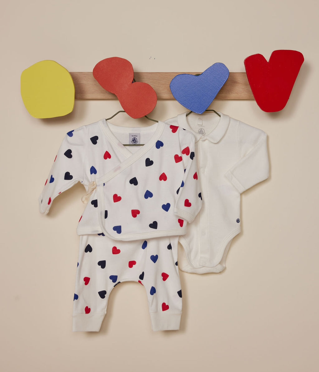 Petit Bateau 3-piece Milleraies Set - Pink main image 1
