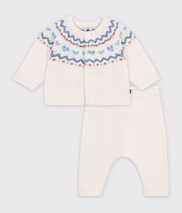 Petit Bateau - Ensemble bébé en tricot à motif jacquard