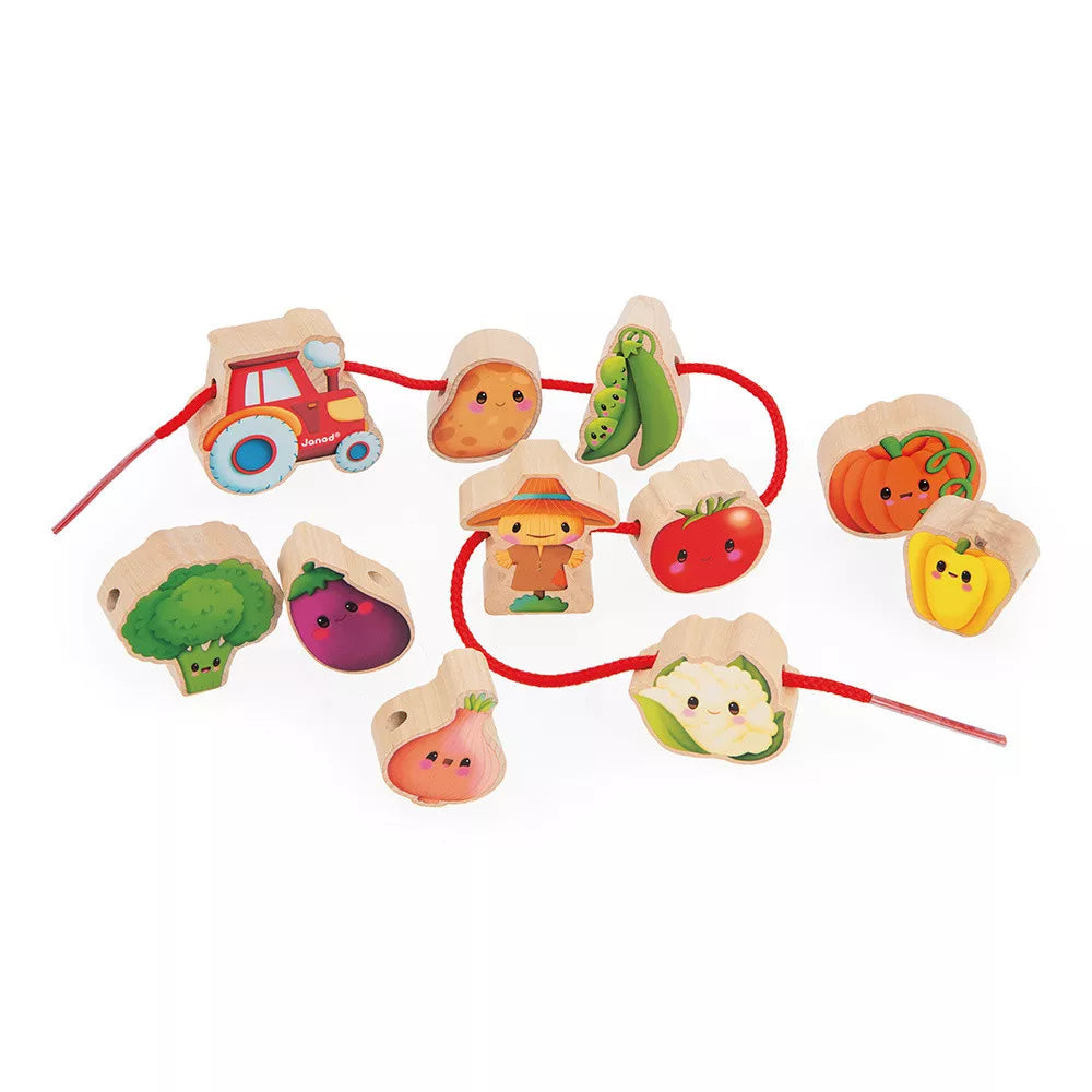 Janod - Farm beads in vegetables to put on