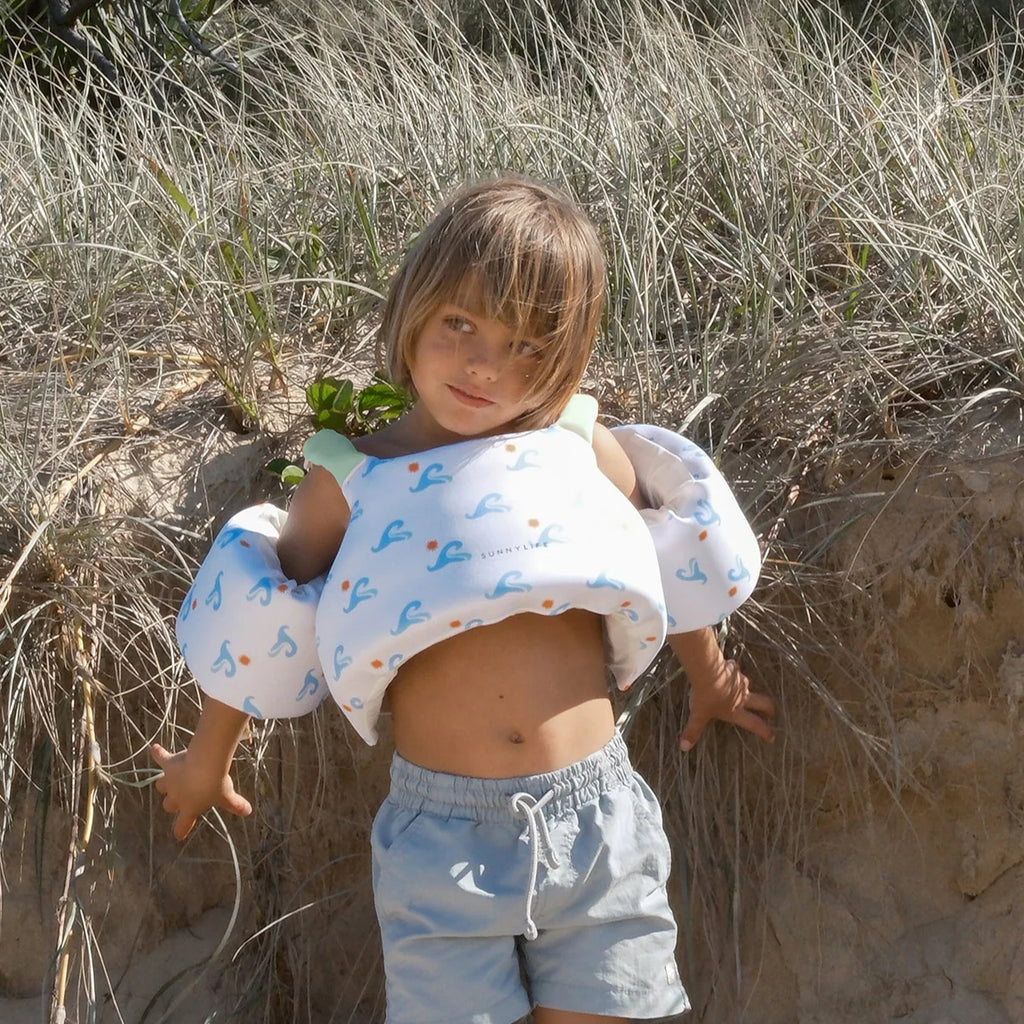 SUNNYLIFE Floatie Jacket 3-6 Sid the Seagull Blue Wave