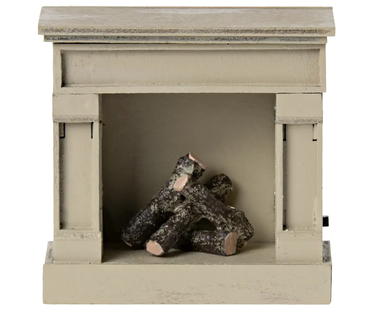Maileg - Fireplace, Mouse - Off white
