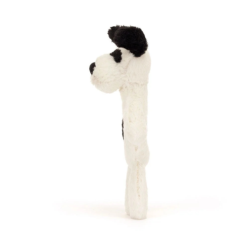 Jellycat - Black and Cream Bashful Puppy Rattle