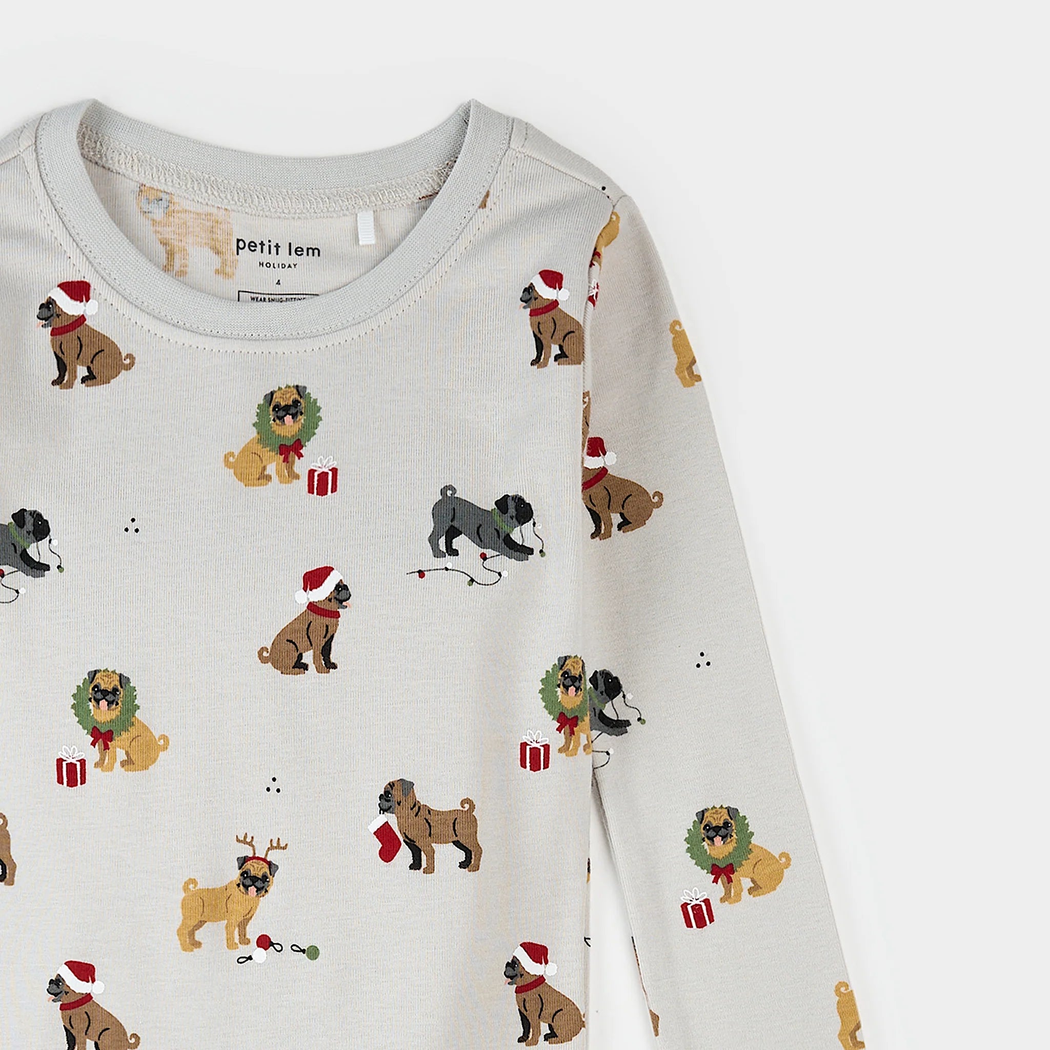Petit Lem - Festive Pug Pajamas