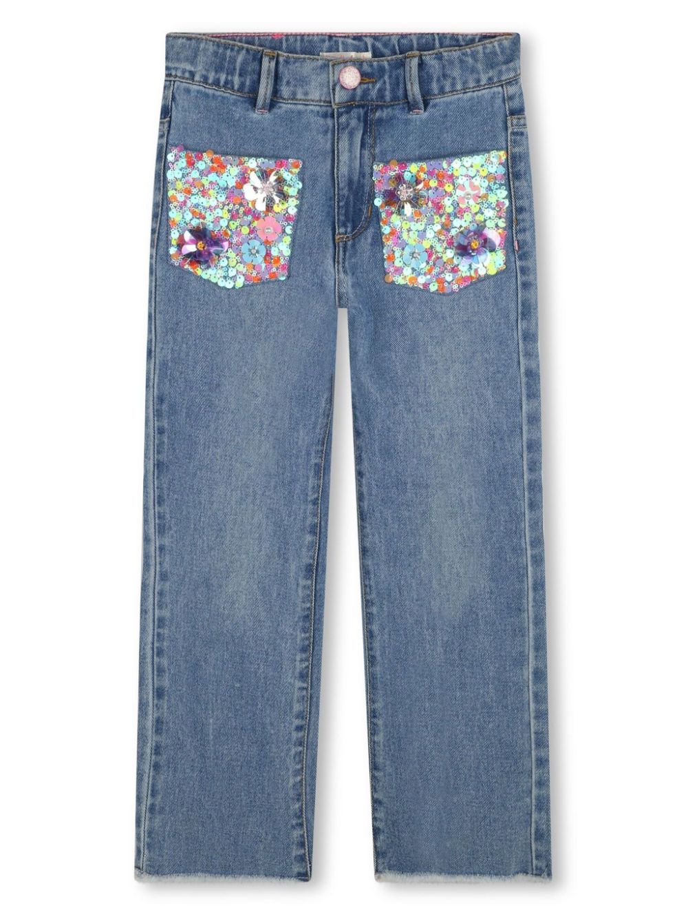 Billieblush - Denim Flowers pants
