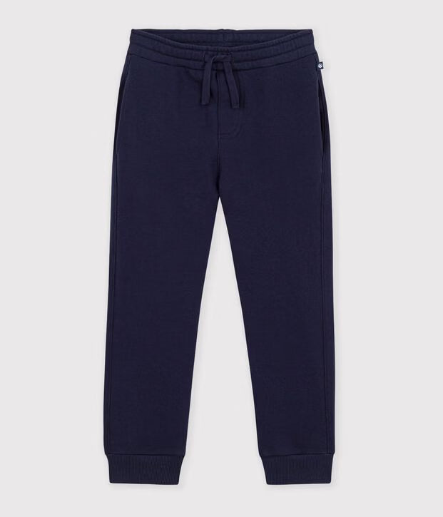 Petit Bateau - Plain cotton jogging pants for children