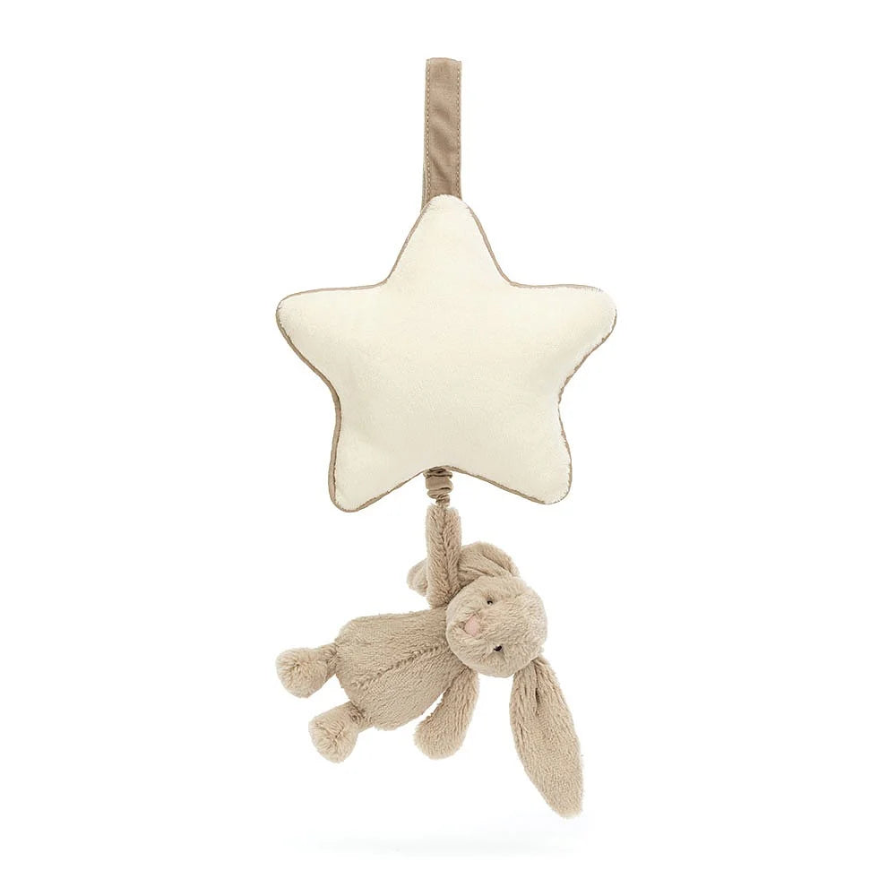 Jellycat - Jouet Musical à Tirer, Lapin Beige Bashful