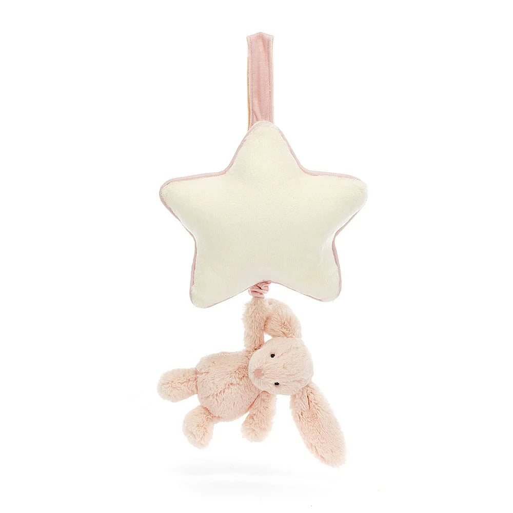 Jellycat - Musical Pull Toy, Blush Bashful Bunny