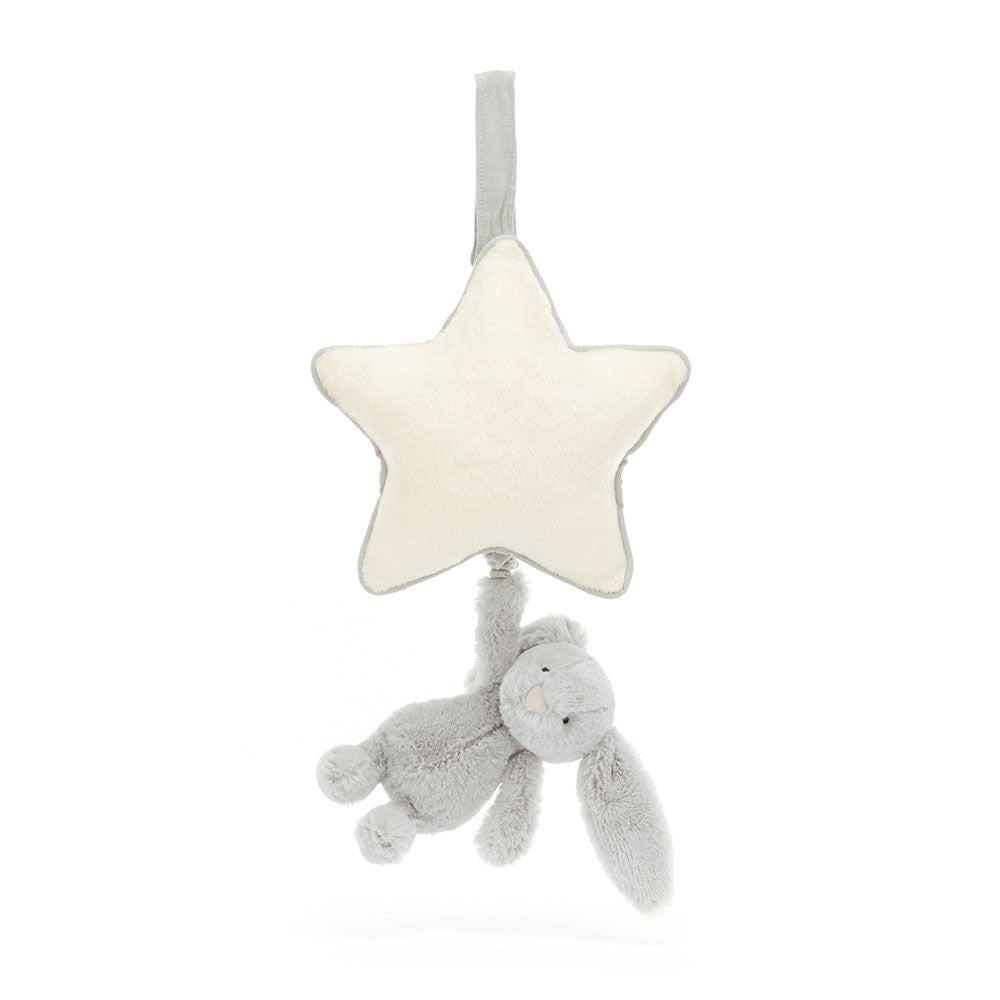 Jellycat - Musical Pull Toy, Bashful Grey Rabbit