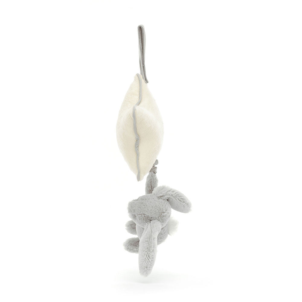 Jellycat - Musical Pull Toy, Bashful Grey Rabbit