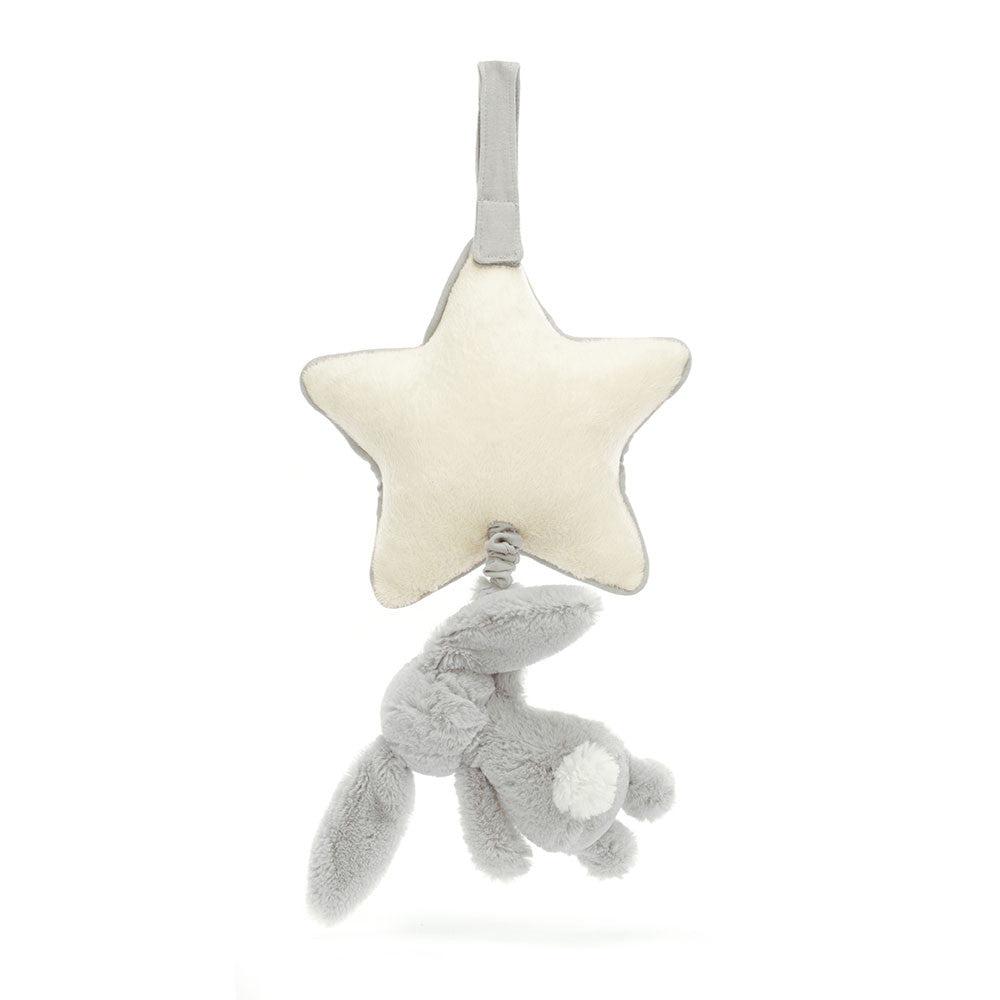 Jellycat - Musical Pull Toy, Bashful Grey Rabbit