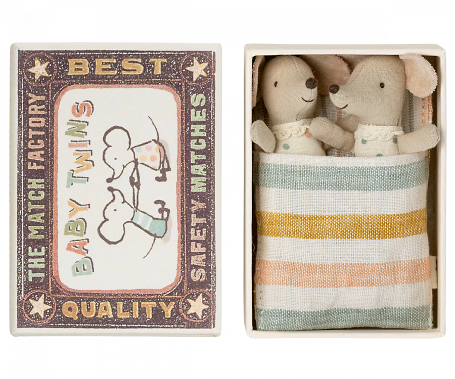 Maileg - Twin baby mice in a matchbox