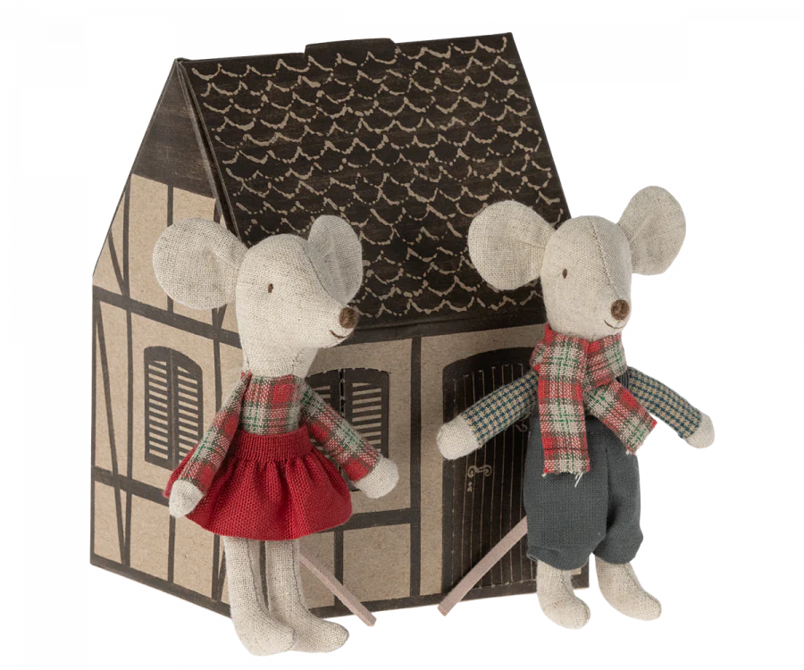 Maileg - Winter mouse twins (little brother and sister)